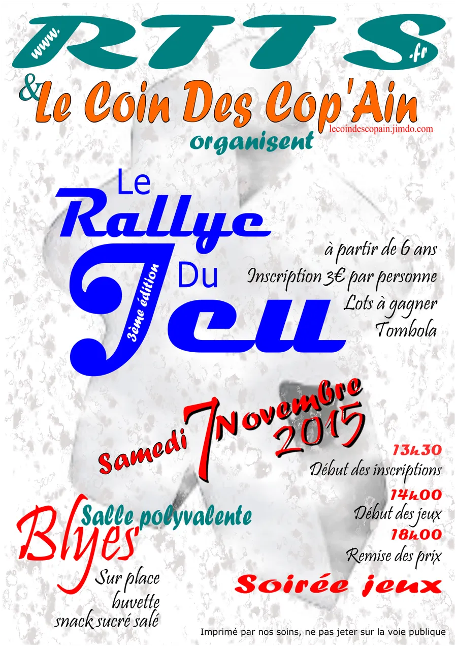 Affiche : 3ᵉ Rallye du jeu